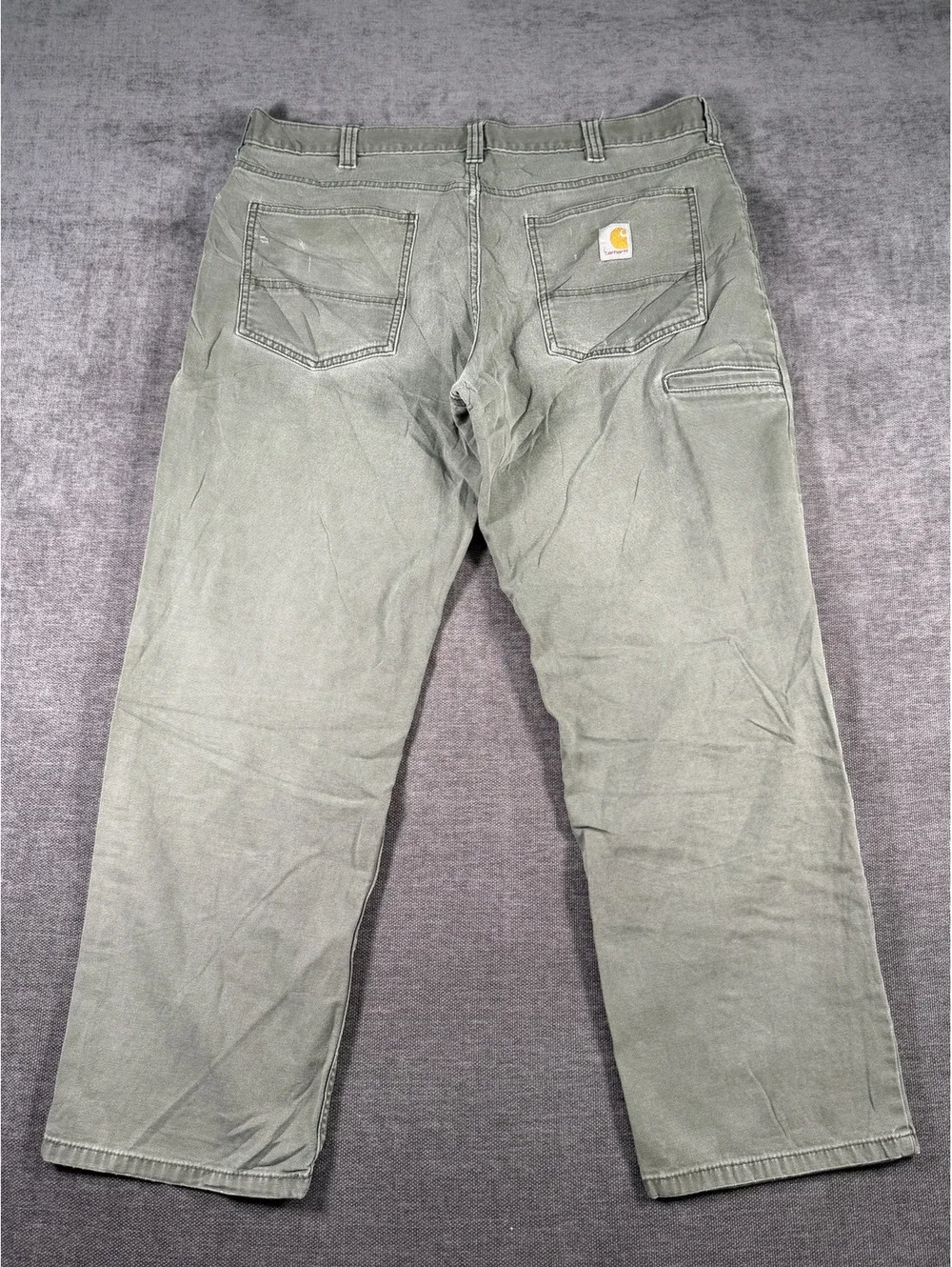 Carhartt Relaxed Fit Olive Green Work Pants, Size 38x30